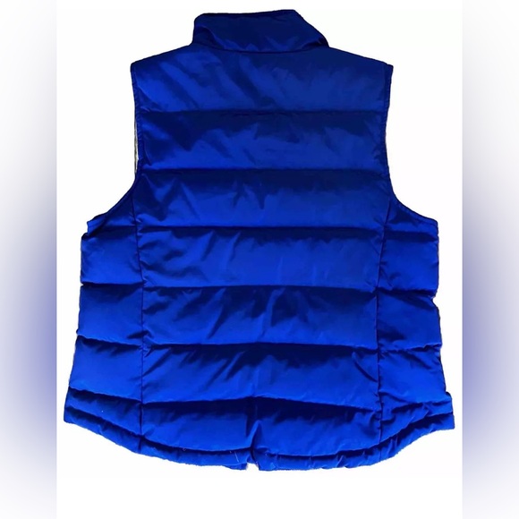 Talbots Petite Medium Full Zip Down Feather Puffer Vest Indigo - Picture 2 of 6